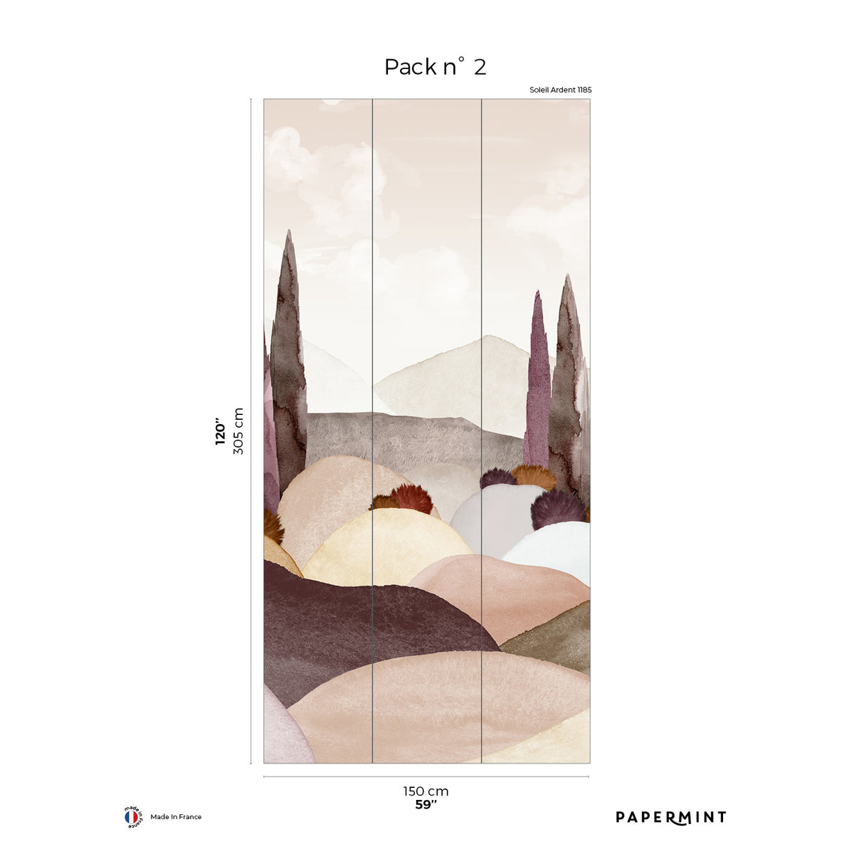 Papermint Provence Pack 2 in Pink Wall Mural 8184-CQ2-B
