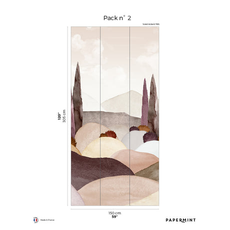 Papermint Provence Pack 2 in Pink Wall Mural 8184-CQ2-B