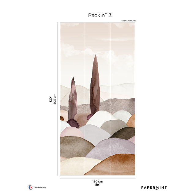 Papermint Provence Pack 3 in Pink Wall Mural 8184-CQ2-C