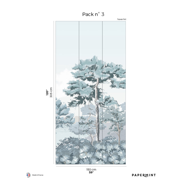 Papermint Quiberon Pack 3 in Blue Wall Mural 8184-CR1-C
