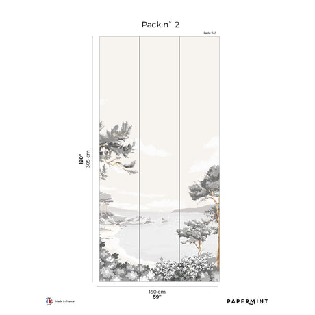 Papermint Quiberon Pack 2 in White Wall Mural 8184-CR2-B