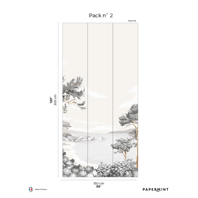 Papermint Quiberon Pack 2 in White Wall Mural 8184-CR2-B