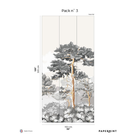 Papermint Quiberon Pack 3 in White Wall Mural 8184-CR2-C