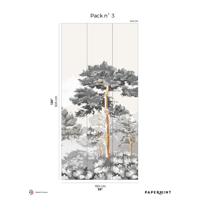 Papermint Quiberon Pack 3 in White Wall Mural 8184-CR2-C