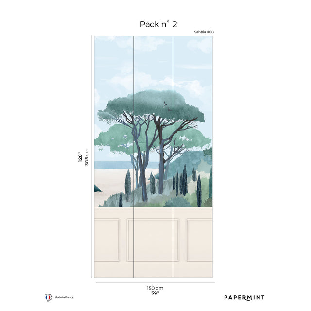 Papermint Riviera The Beach Chair Rail with Faux Wainscoting