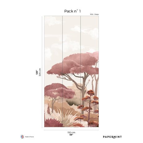 Papermint Riviera La Spiagga Pack 1 in Pink Wall Mural 8184-
