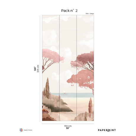 Papermint Riviera La Spiagga Pack 2 in Pink Wall Mural 8184-