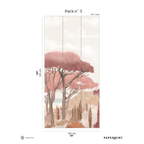 Papermint Riviera La Spiagga Pack 3 in Pink Wall Mural 8184-