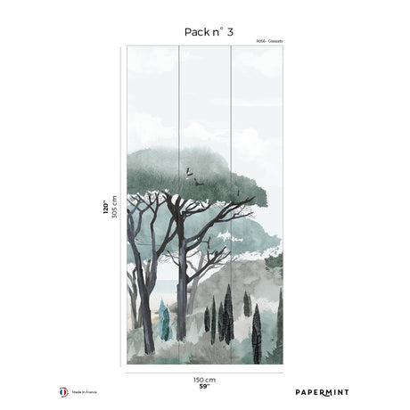 Papermint Riviera La Spiagga Pack 3 in Green Wall Mural 8184