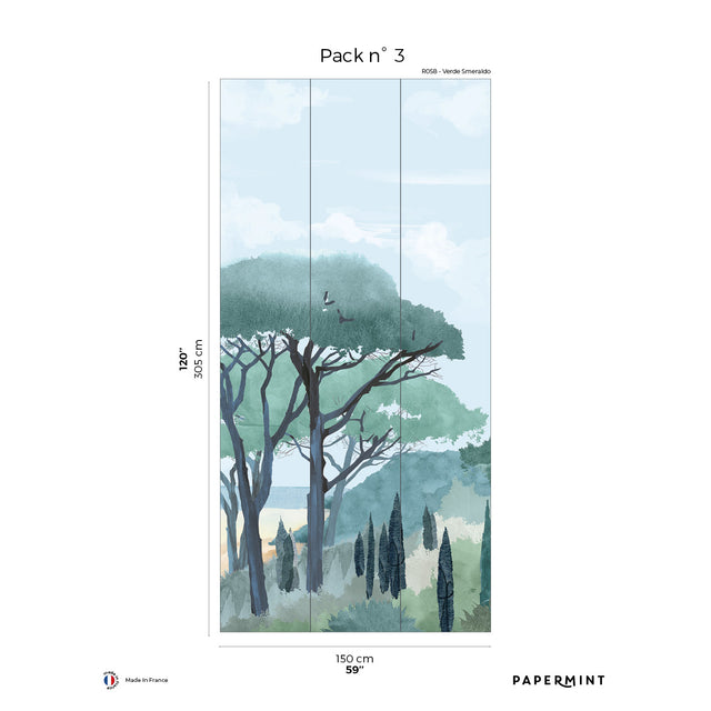 Papermint Riviera La Spiagga Pack 3 in Blue Wall Mural 8184-