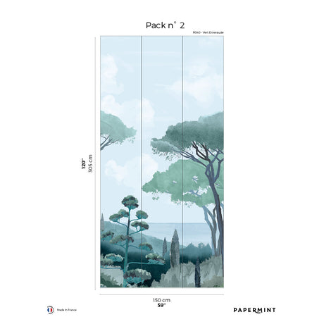 Papermint Riviera Pack 2 in Green Wall Mural 8184-CU1-B
