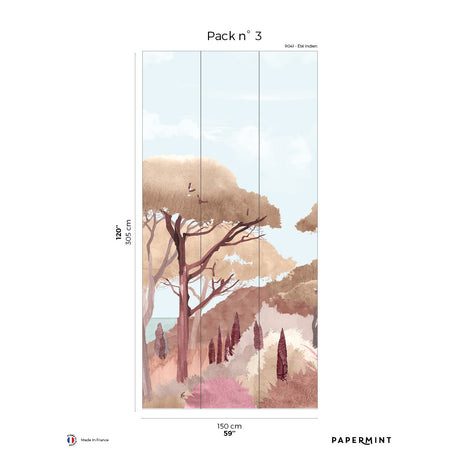 Papermint Riviera Pack 3 in Orange Wall Mural 8184-CU2-C