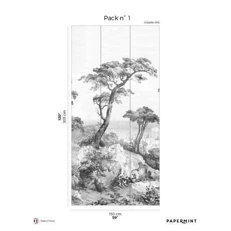 Papermint Saint-Tropez Pack 1 in Grey Wall Mural 8184-CV1-A