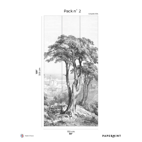 Papermint Saint-Tropez Pack 2 in Grey Wall Mural 8184-CV1-B