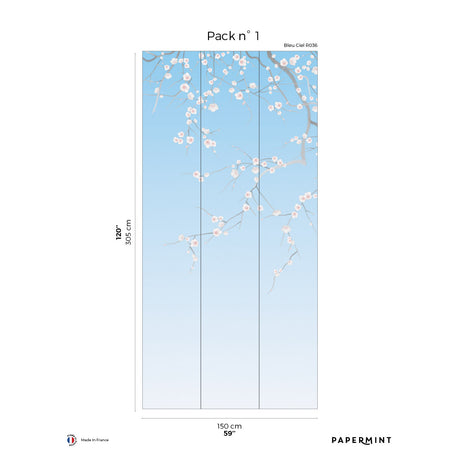Papermint Sakura Pack 1 in Blue Wall Mural 8184-CW1-A