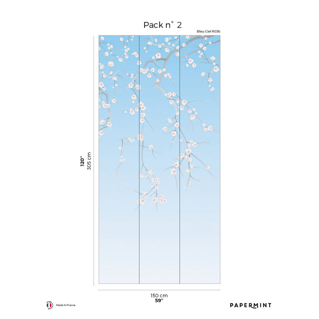 Papermint Sakura Pack 2 in Blue Wall Mural 8184-CW1-B
