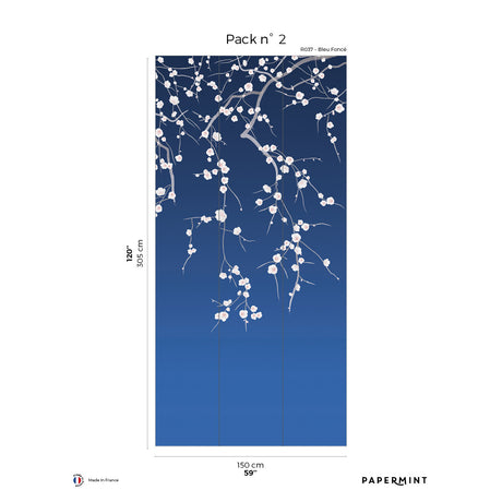 Papermint Sakura Pack 2 in Navy Wall Mural 8184-CW2-B