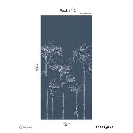 Papermint Under the Pines Pack 2 in Blue Wall Mural 8184-CY1