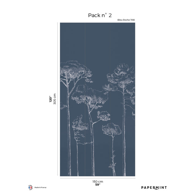 Papermint Under the Pines Pack 2 in Blue Wall Mural 8184-CY1