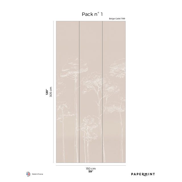 Papermint Under the Pines Pack 1 in Beige Wall Mural 8184-CY