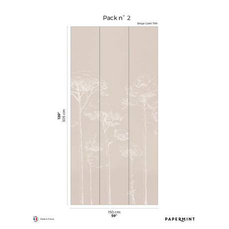 Papermint Under the Pines Pack 2 in Beige Wall Mural 8184-CY
