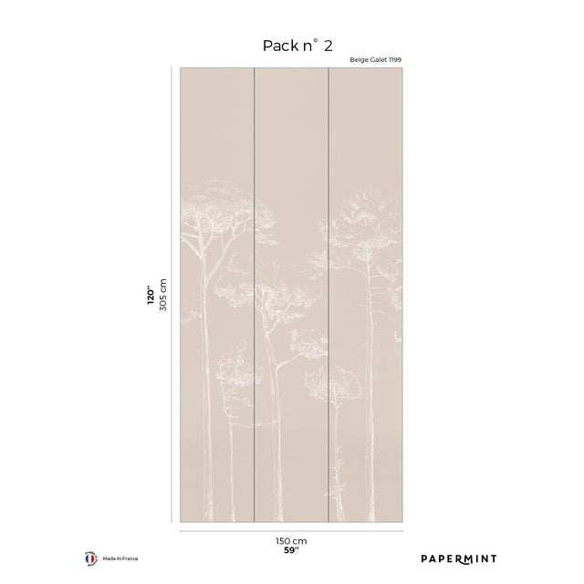 Papermint Under the Pines Pack 2 in Beige Wall Mural 8184-CY