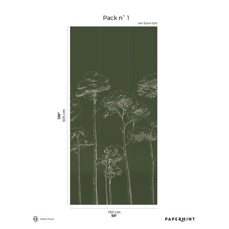 Papermint Under the Pines Pack 1 in Green Wall Mural 8184-CY