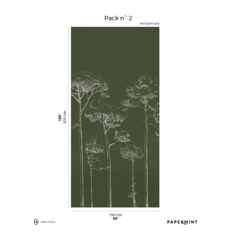 Papermint Under the Pines Pack 2 in Green Wall Mural 8184-CY