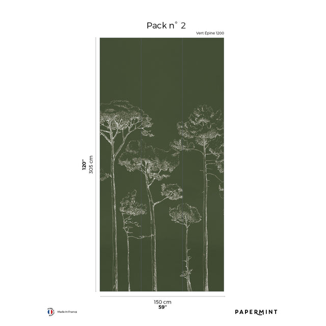 Papermint Under the Pines Pack 2 in Green Wall Mural 8184-CY