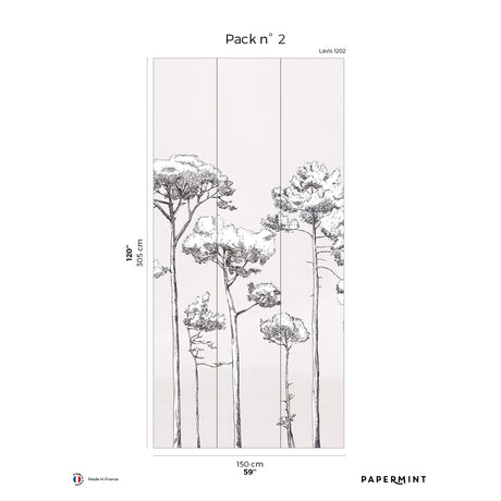 Papermint Under the Pines Pack 2 in White Wall Mural 8184-CY