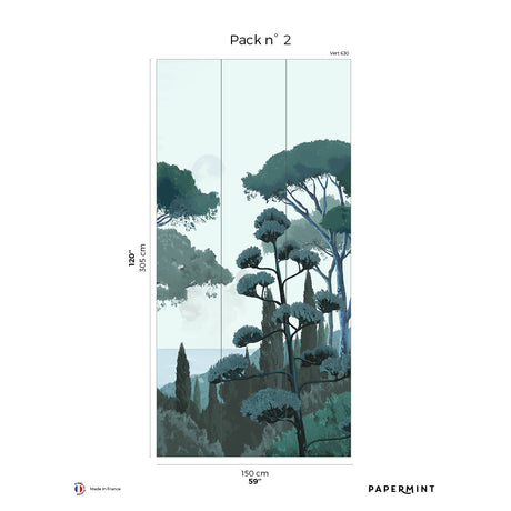 Papermint Tuscany Pack 2 in Blue Wall Mural 8184-DC1-B