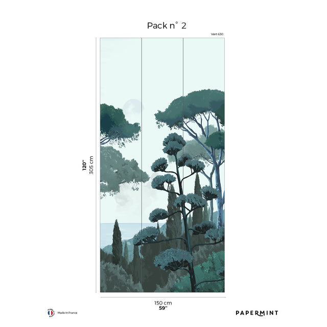 Papermint Tuscany Pack 2 in Blue Wall Mural 8184-DC1-B