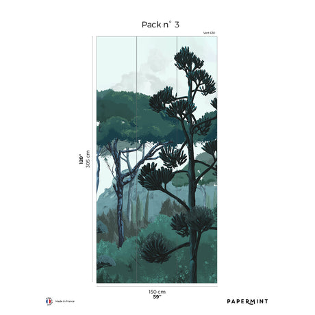 Papermint Tuscany Pack 3 in Blue Wall Mural 8184-DC1-C