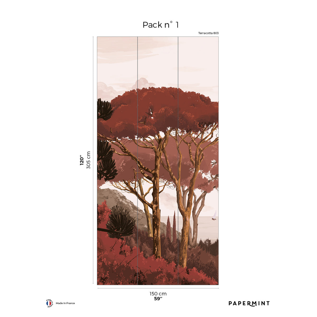 Papermint Tuscany Pack 1 in Orange Wall Mural 8184-DC2-A