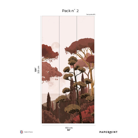 Papermint Tuscany Pack 2 in Orange Wall Mural 8184-DC2-B