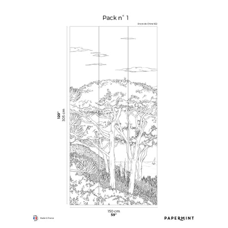 Papermint Tuscany Line Pack 1 in Black Wall Mural 8184-DD1-A