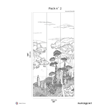 Papermint Tuscany Line Pack 2 in Black Wall Mural 8184-DD1-B