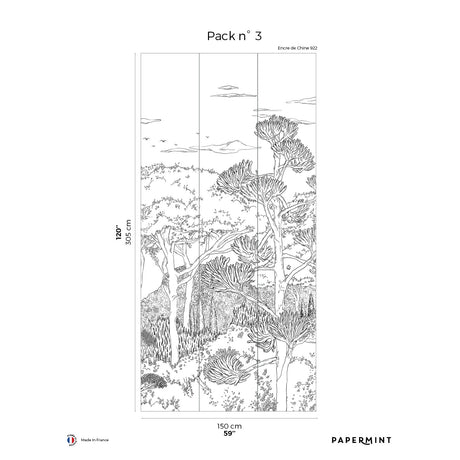 Papermint Tuscany Line Pack 3 in Black Wall Mural 8184-DD1-C