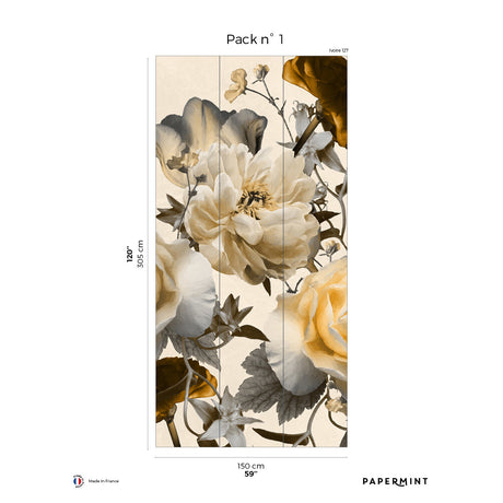 Papermint Vanity Pack 1 in Yellow Wall Mural 8184-DG1-A