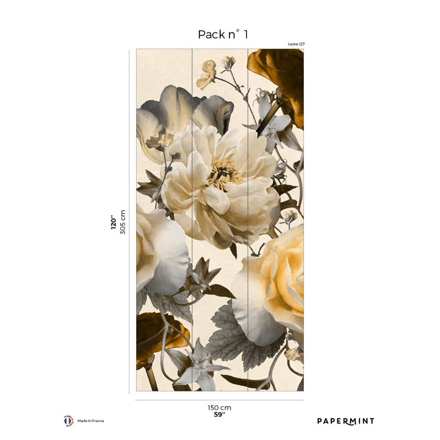Papermint Vanity Pack 1 in Yellow Wall Mural 8184-DG1-A
