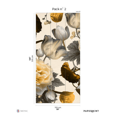Papermint Vanity Pack 2 in Yellow Wall Mural 8184-DG1-B