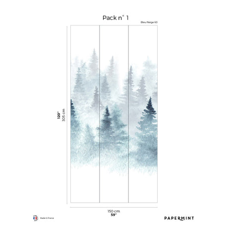 Papermint Winter Pack 1 in Blue Wall Mural 8184-DH1-A