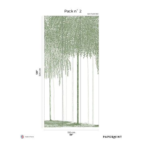 Papermint Woods Pack 2 in Green Wall Mural 8184-DI1-B