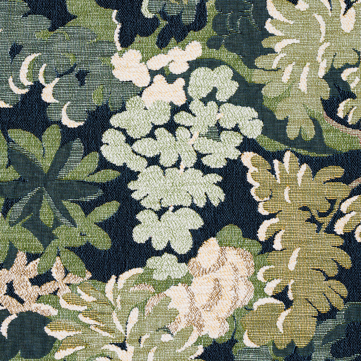 Schumacher Verdure Tapestry Peacock Fabric - Eade's Wallpaper