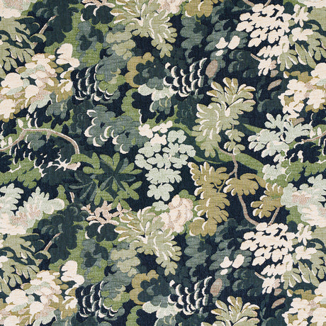 Schumacher Verdure Tapestry Peacock Fabric - Eade's Wallpaper