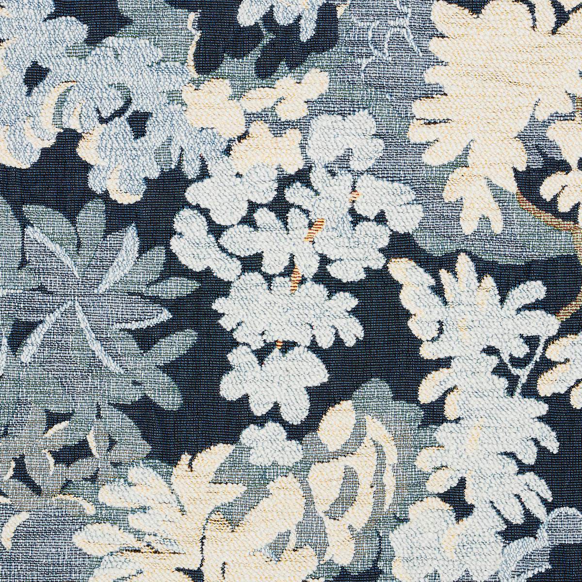 Schumacher Verdure Tapestry Blue Fabric - Eade's Wallpaper