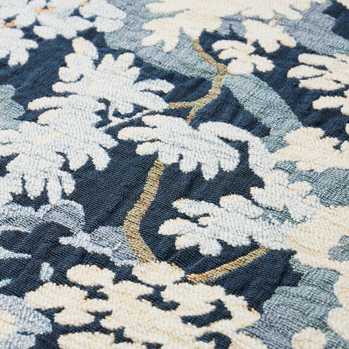 Schumacher Verdure Tapestry Blue Fabric - Eade's Wallpaper