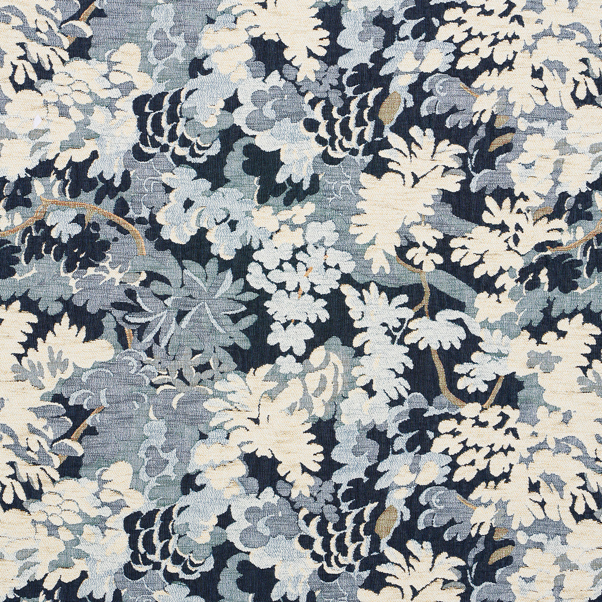 Schumacher Verdure Tapestry Blue Fabric - Eade's Wallpaper