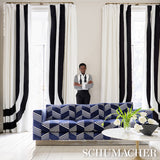 Schumacher Virginia Panel A Black & White Fabric - Eade's Wallpaper
