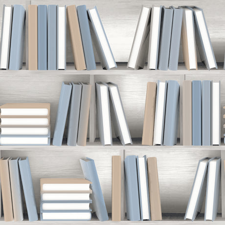 Veer Decor Nook Book Blue Wallpaper 8196-AB1